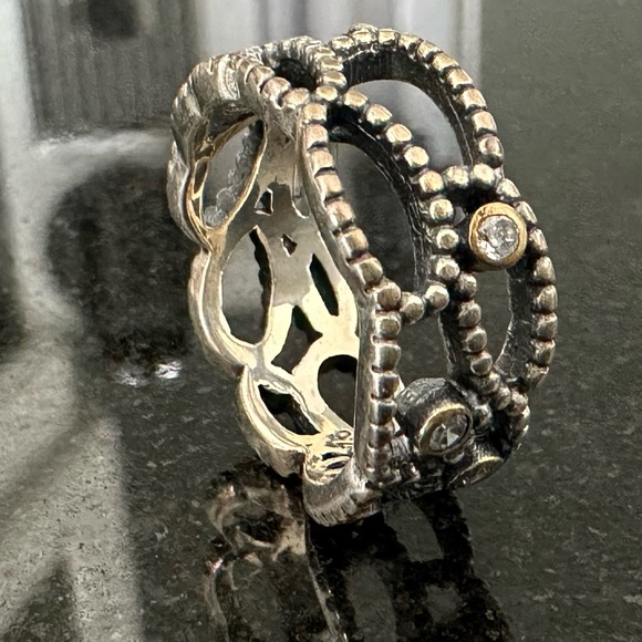 Sterling silver lace look ring - Picture 1 of 3